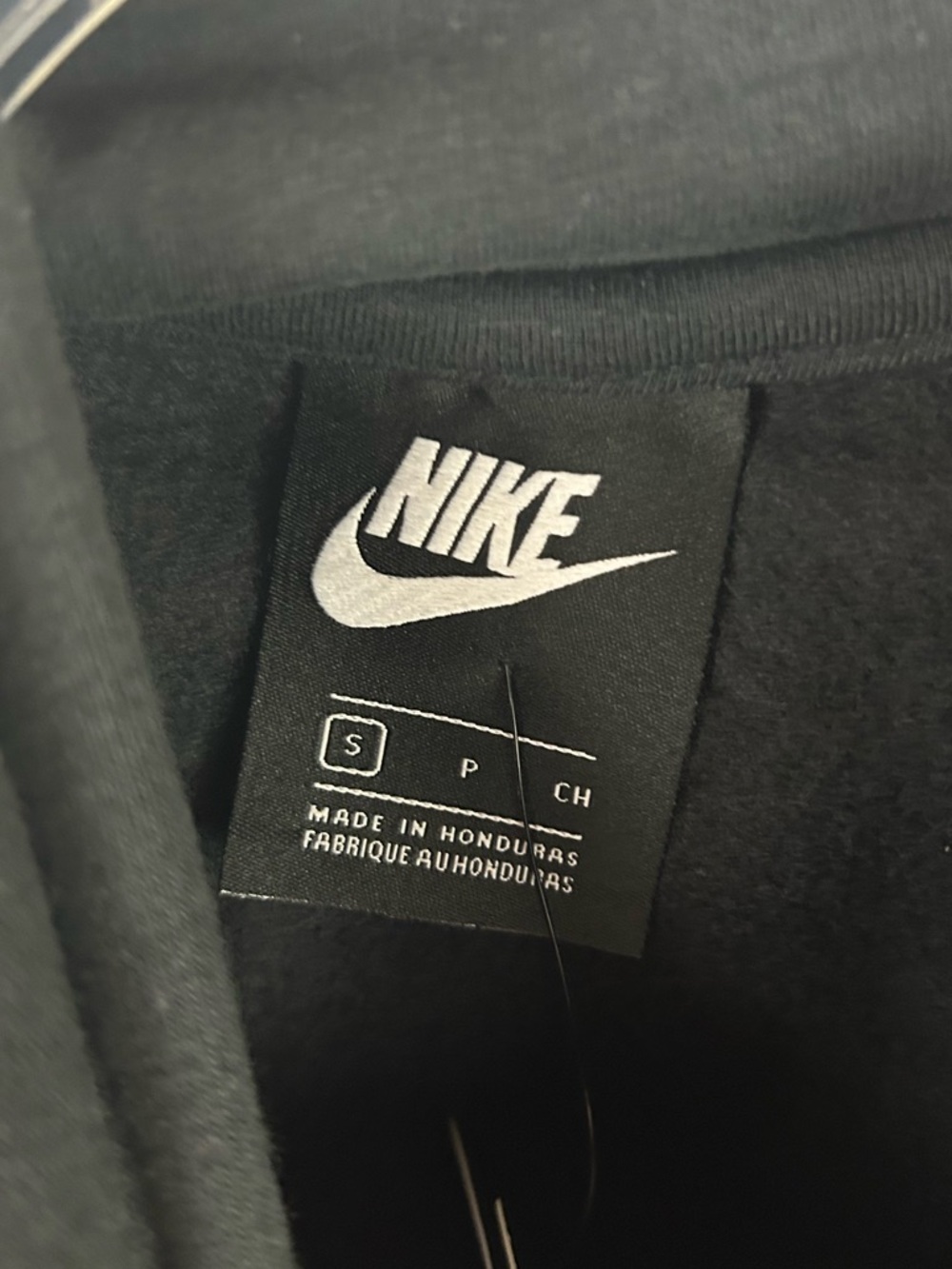 NEW Nike Black Pullover Hoodie with White Swoosh Logo Men's Small - Picture 3 of 5